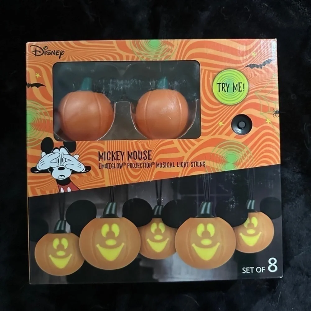 Disney Pumpkin String Lights Singing NEW Monster Mash Halloween Decor Orange